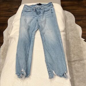 BKE Light Blue Cropped Distressed Jeans